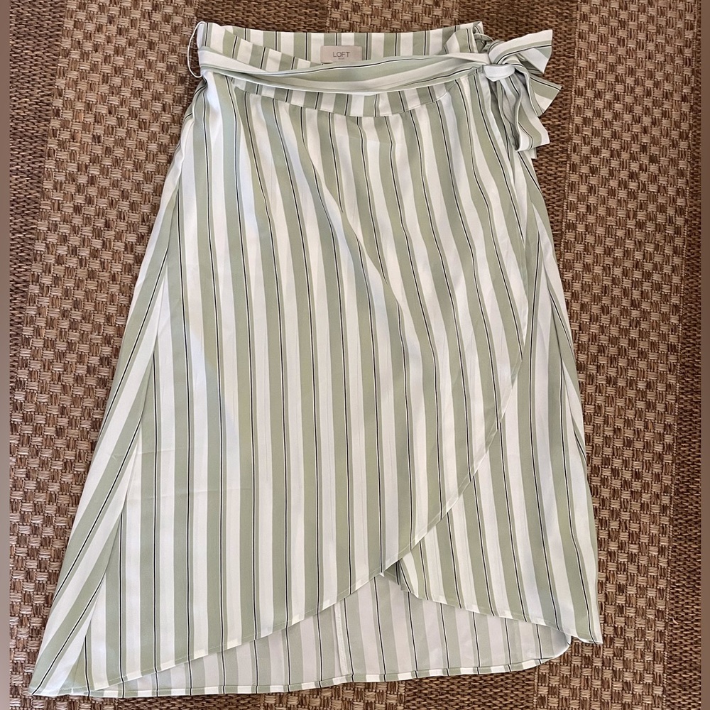 Loft Striped Midi Skirt, Size 4
